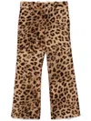 Chloé Cropped Leopard-print Cotton-velvet Straight-leg Pants In Brown
