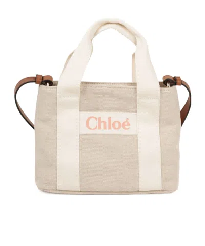 Chloé Letter Detail Shoulder Bag In Nude