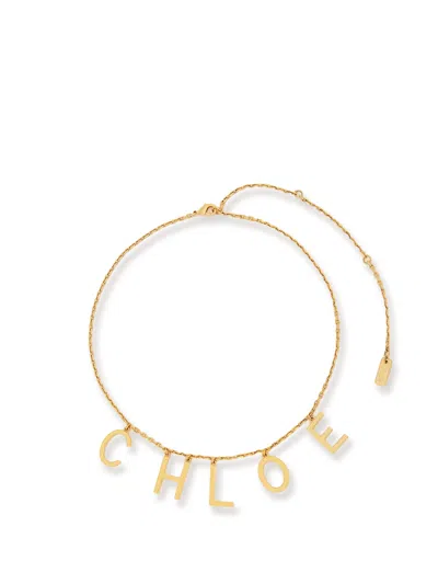 Chloé Chloe Women Gold Metal Chloe Letters Necklace