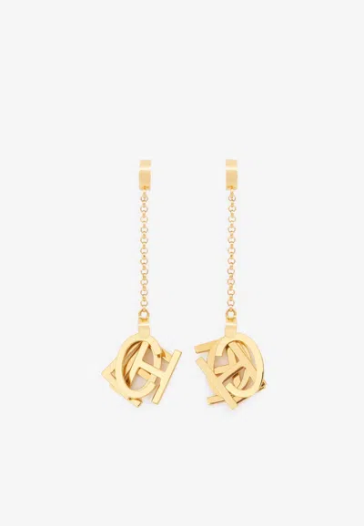 Chloé Letters Dangling Earrings In Gold