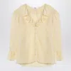Chloé V-neck Ruffle Top In Silk Habotai