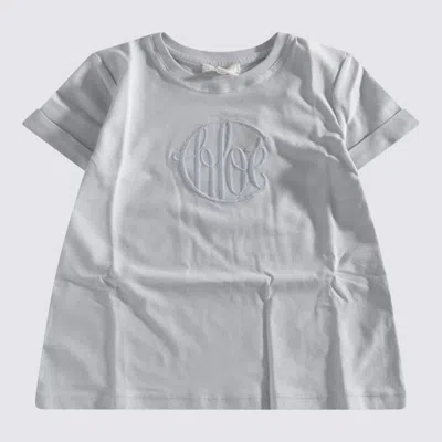 Chloé Kids' Light Blue Cotton T-shirt