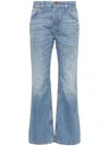 Chloé Blue High Waisted Jeans With Wide Leg And Logo Patch On The Rear In Denim Woman In Denim