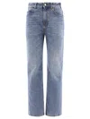 Chloé Denim Trousers With Belt Loops And Contrast Stitching In Blue