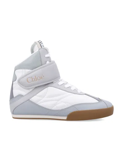 CHLOÉ LIGHT BLUE HIGH TOP SNEAKERS