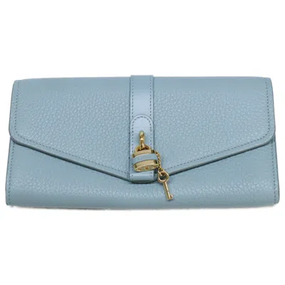 Pre-owned Chloé Light Blue Long Wallet (bi-fold) ()