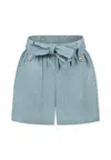 Chloé Light Blue Shorts For Girl With Logo In Light Blue