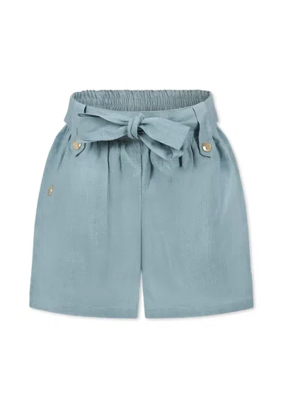 Chloé Kids' Light Blue Shorts For Girl With Logo