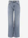 Chloé Denim Trousers With Belt Loops And Contrast Stitching In Light Blue