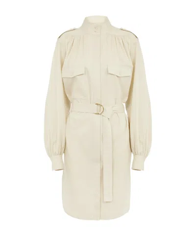Chloé Utilitarian Shirt Dress In Light Cotton Poplin Brown Size 10 100% Cotton, Pinctada Maxima, Farmed, C