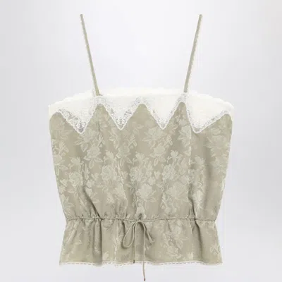CHLOÉ CHLOÉ LIGHT JACQUARD TOP WITH ROSES