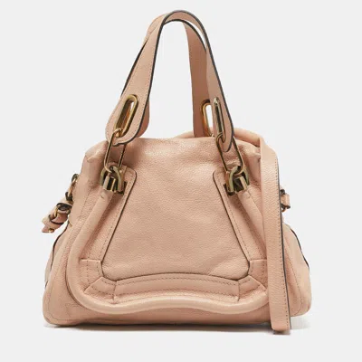 Pre-owned Chloé Light Peach Leather Small Paraty Bag