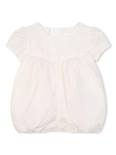 Chloé Babies' Light Pink Romper With Embroidery In White