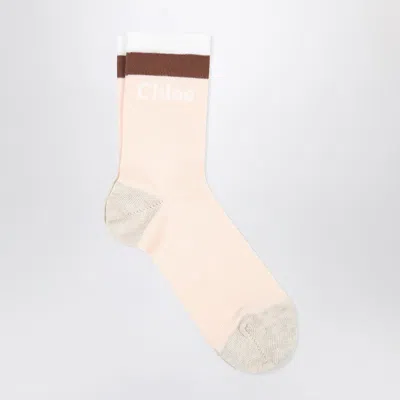 Chloé Light Pink Socks With Logo