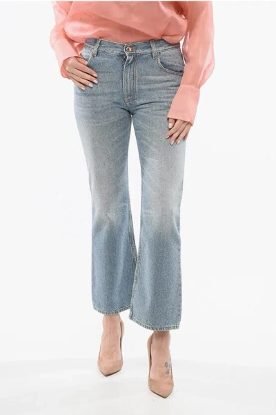 Chloé Light Washed Flared Fit Denims 23cm In Blue