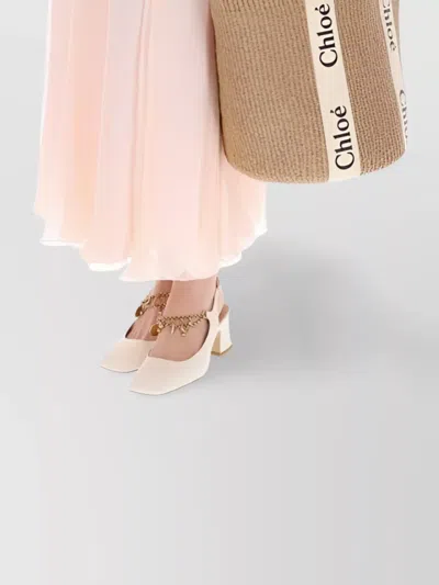 Chloé Lightweight Maxi Skirt Elastic Waistband In Neutral