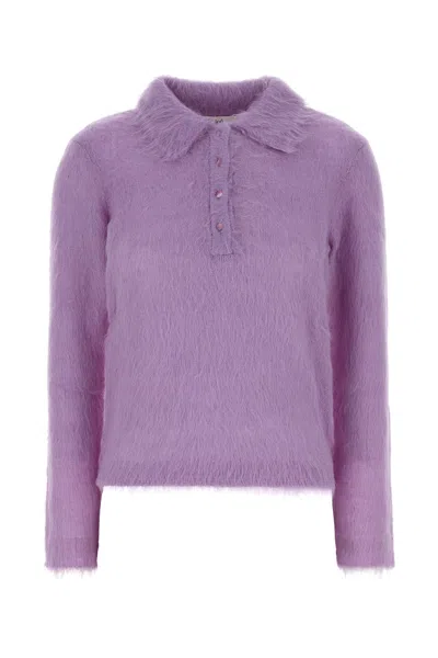 Chloé Chloe Lilac Wool Blend Polo Shirt In Purple