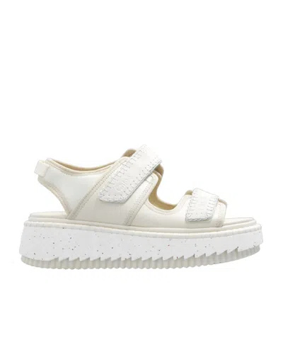 Chloé Lilli Flatform Sandals In White