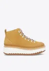 Chloé Lilli Leather Ankle Boots In Camel