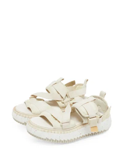 Pre-owned Chloé Lilli Platform Sandals In Neutral