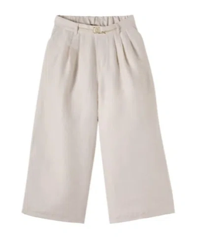 Chloé Kids' Linen And Cotton Pants In White