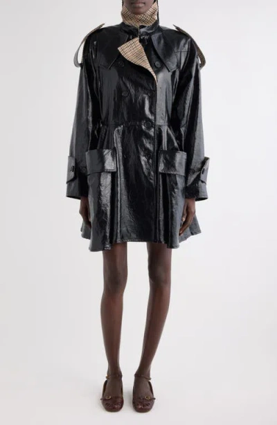 CHLOÉ CHLOÉ LINEN & VIRGIN WOOL BLEND RIDING COAT