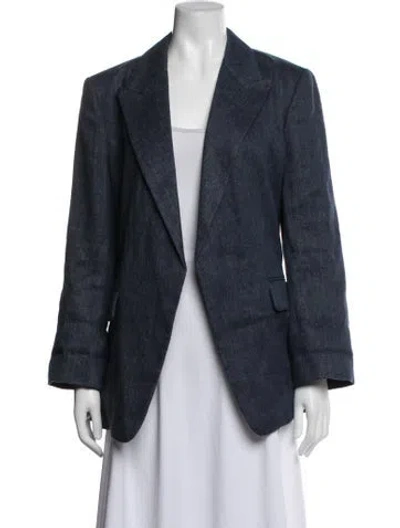 Pre-owned Chloé Linen Blazer In Blue
