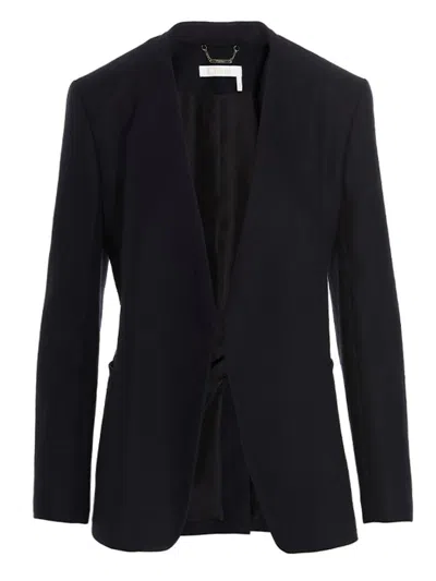 Chloé Linen Blazer In Blue