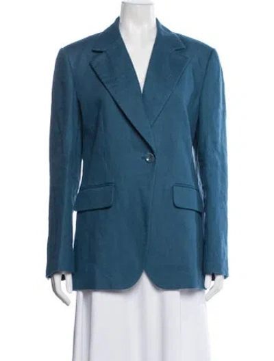 Pre-owned Chloé Linen Blazer W/ Tags In Blue