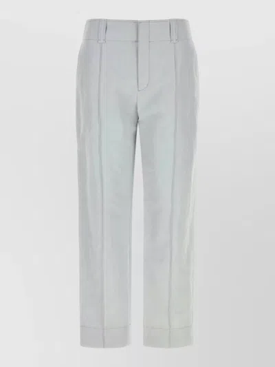 Chloé Linen Blend Tailored Pant Front Crease