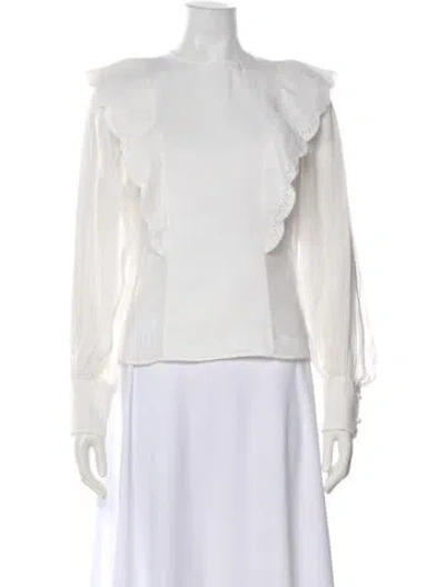 Pre-owned Chloé Linen Crew Neck Blouse In Gray