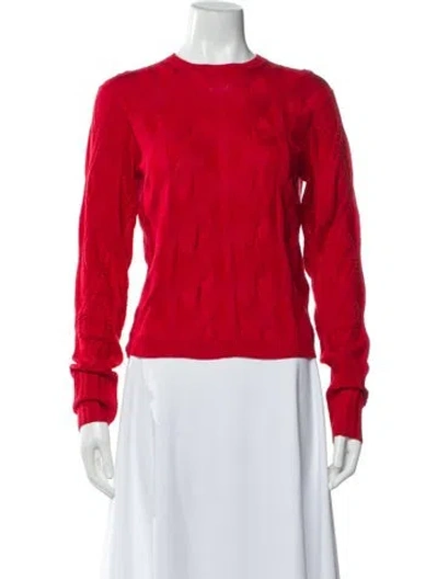 Pre-owned Chloé Linen Crew Neck Sweater In Red
