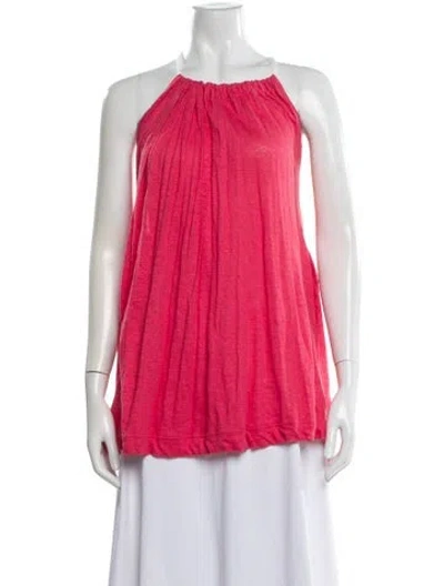 Pre-owned Chloé Linen Halterneck Top In Red