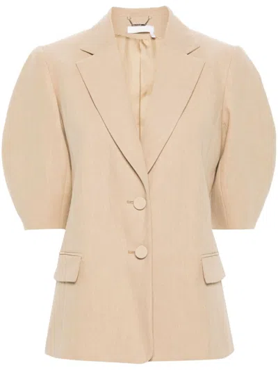Chloé Linen Jacket In Beige