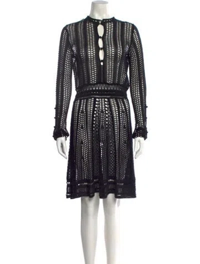 Pre-owned Chloé Linen Knee-length Dress In Black