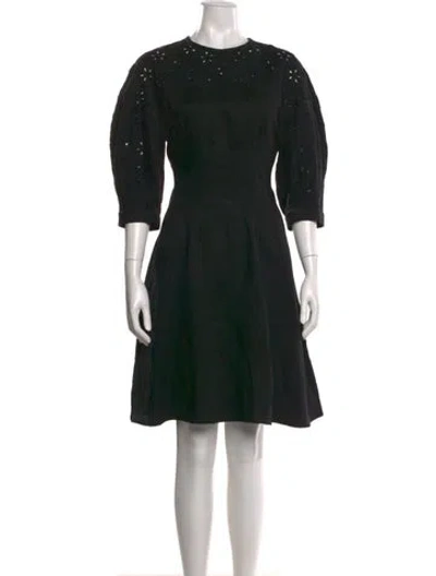 Pre-owned Chloé Linen Knee-length Dress In Black