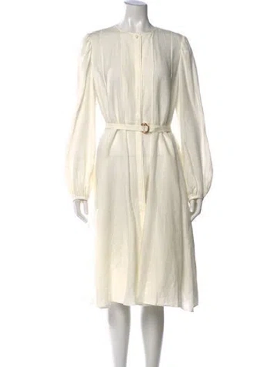 Pre-owned Chloé Linen Knee-length Dress In Neutral
