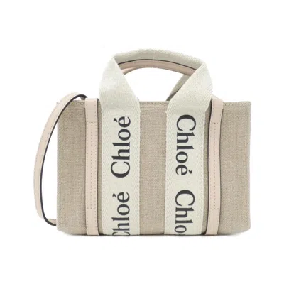 Pre-owned Chloé Linen Leather Handbag () In Pink
