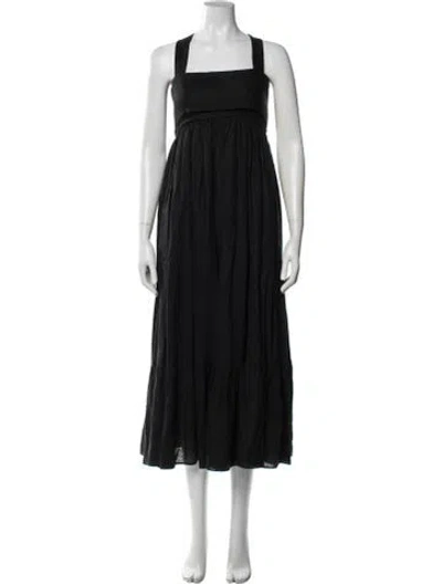 Pre-owned Chloé Linen Long Dress In Black