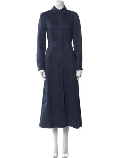 Pre-owned Chloé Linen Long Dress In Blue