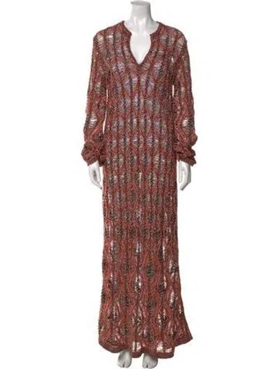 Pre-owned Chloé Linen Long Dress In Multi