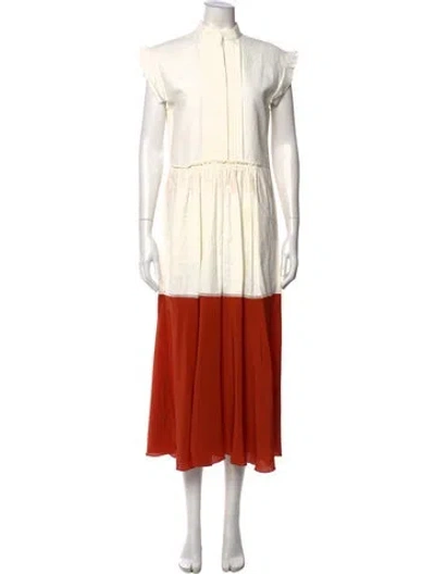Pre-owned Chloé Linen Long Dress In Neutral