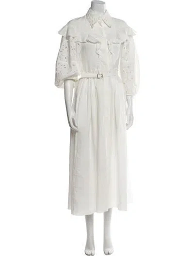 Pre-owned Chloé Linen Long Dress In Neutral