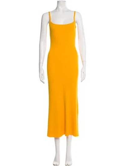 Pre-owned Chloé Linen Long Dress In Yellow