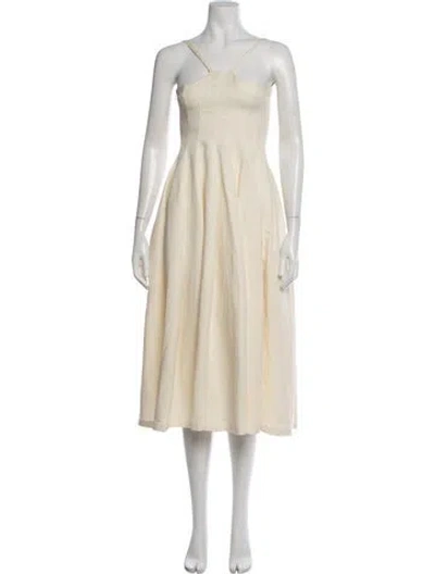 Pre-owned Chloé Linen Midi Length Dress In Neutrals