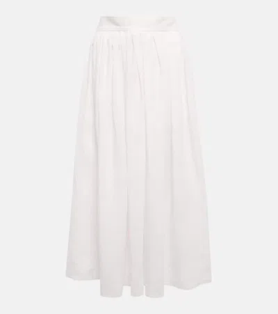Chloé Linen Midi Skirt In White