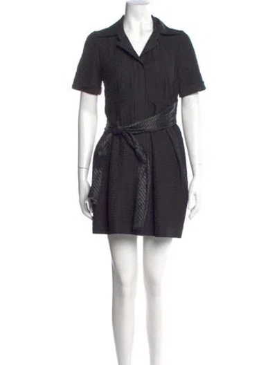 Pre-owned Chloé Linen Mini Dress In Black