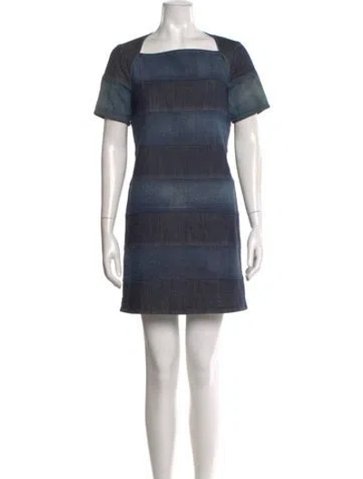 Pre-owned Chloé Linen Mini Dress In Blue