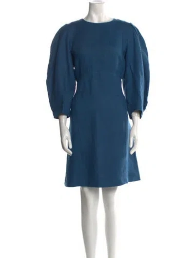 Pre-owned Chloé Linen Mini Dress In Blue