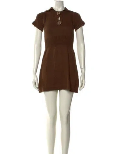 Pre-owned Chloé Linen Mini Dress In Brown
